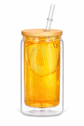 Make Your Own Honey Drip Bamboo Lid Snow Globe Acrylic Cup